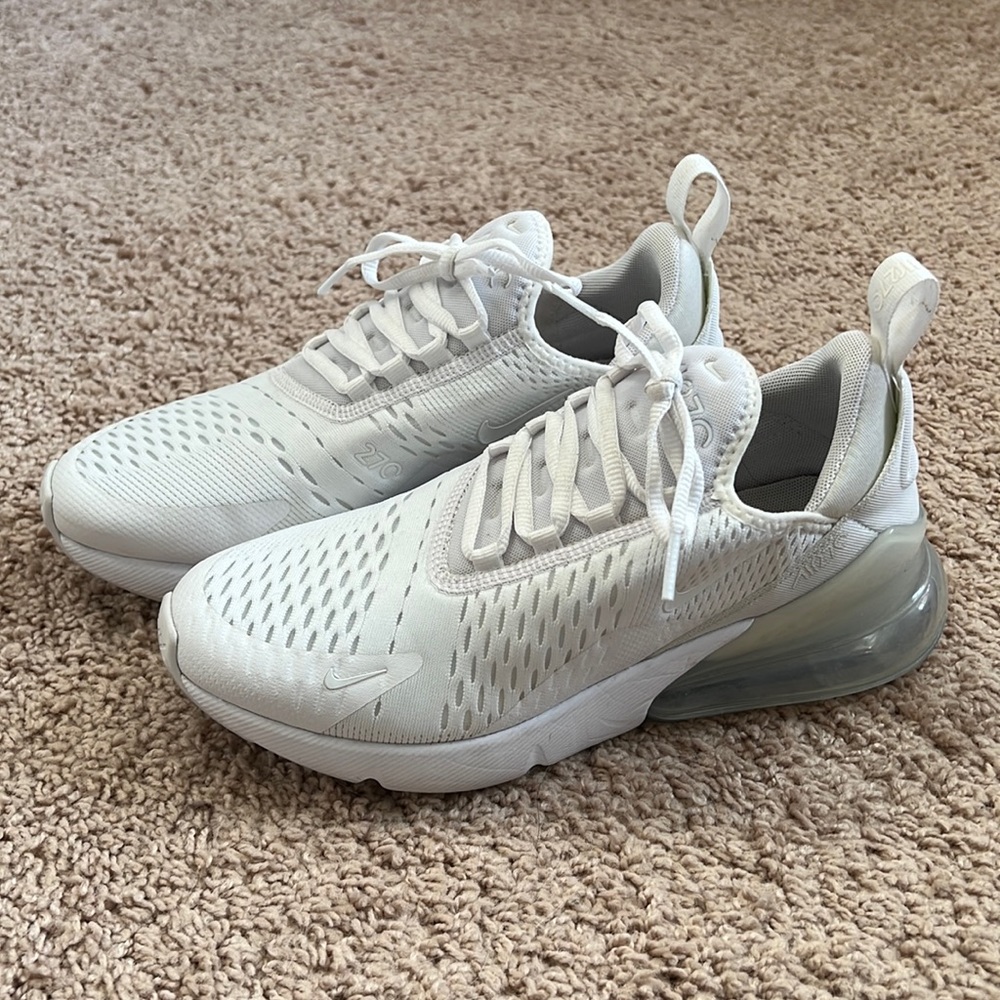 Nike Air Max 270 - all white color, used; womens 7.5